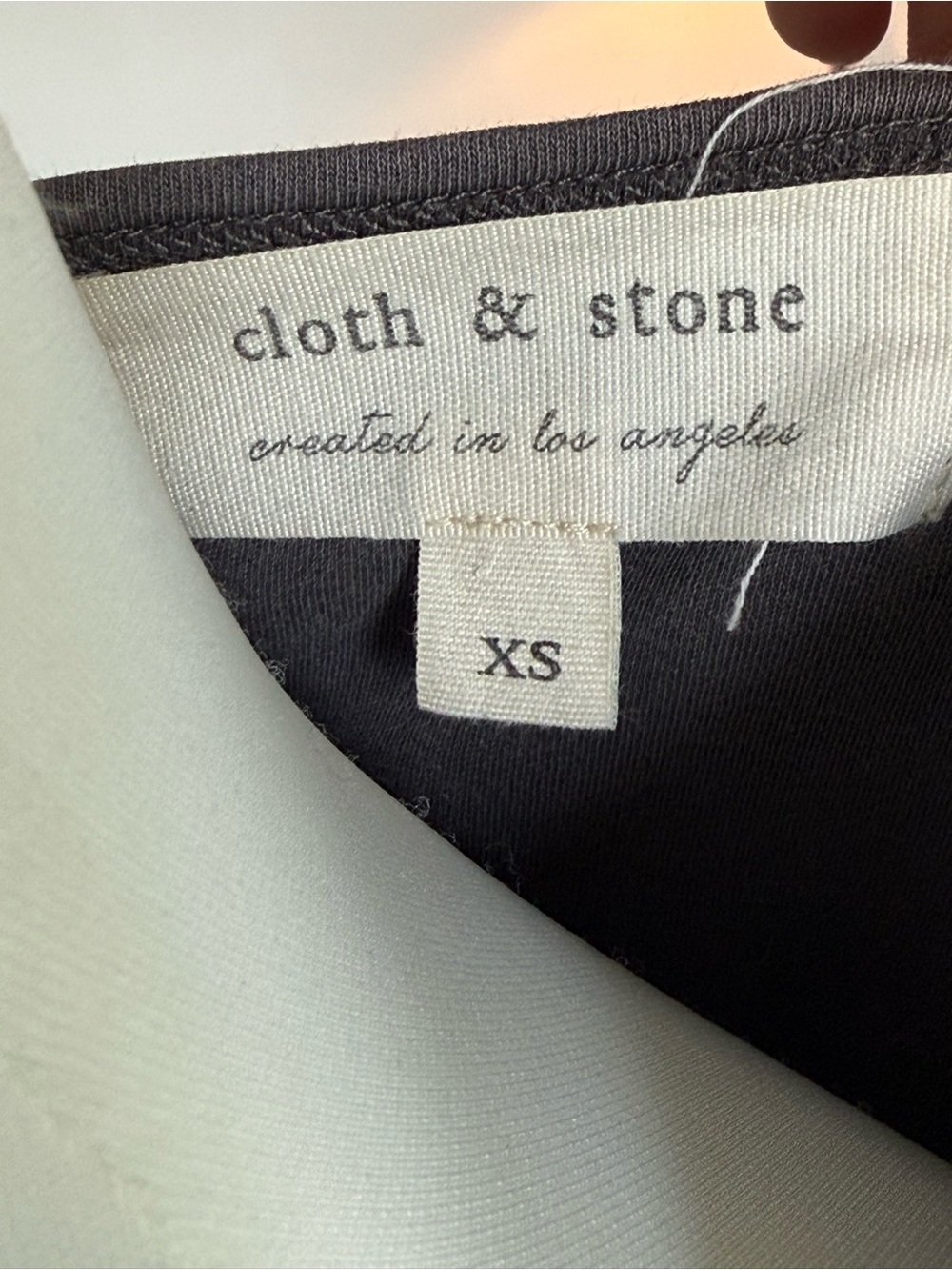 Cloth & Stone 100% Cotton Crewneck Muscle Tee in Washed Dark Charcoal Gray XS - Picture 5 of 9